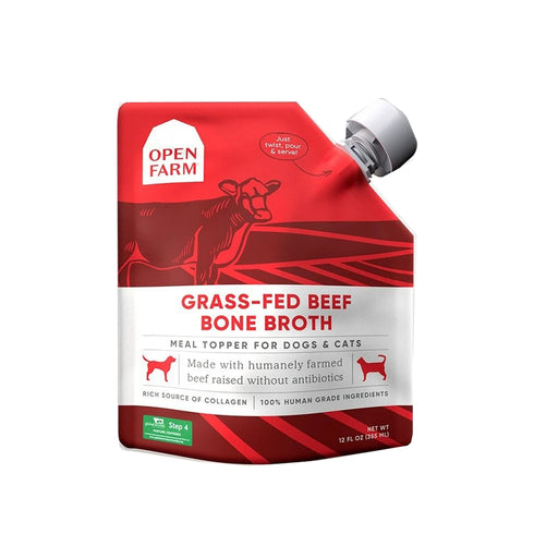 Open Farm Grass-Fed Beef Bone Broth for Dogs 12oz - Poudre Pet and Feed Supply